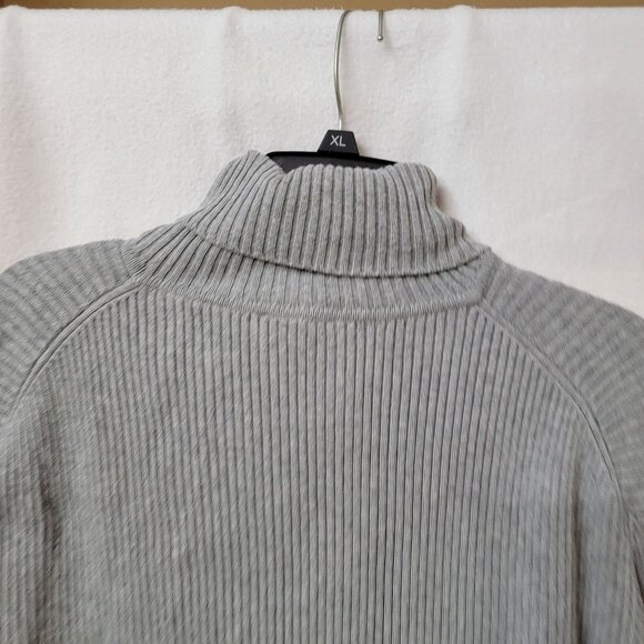 Polo Jeans Co Ralph Lauren‎ Mens XL Turtleneck Sweater Grey Ribbed 100% Cotton - Picture 6 of 8